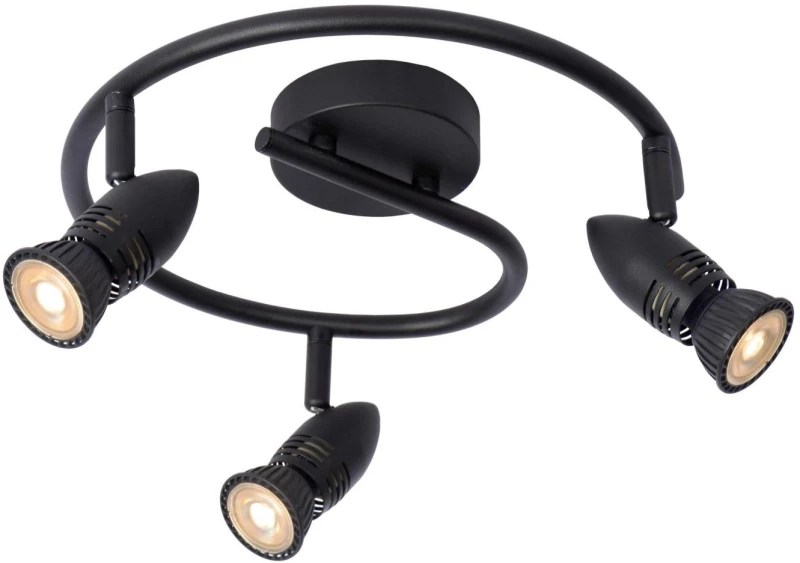 Lucide CARO - Ceiling spotlight - Ø 31 cm - 3xGU10 - Black - 13955/03/30