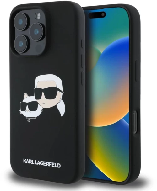 Karl Lagerfeld Θήκη Liquid Silicone Double Heads MagSafe iPhone 16 Pro Max Black