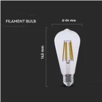 V-TAC Λάμπα LED για Ντουί E27 και Σχήμα ST64 Θερμό Λευκό 840lm