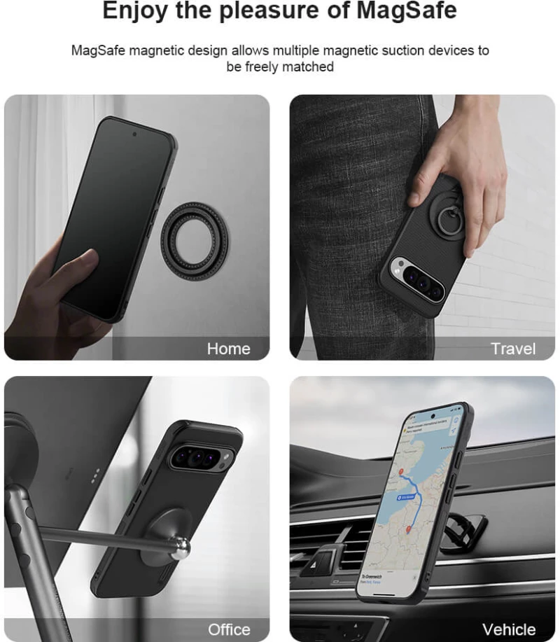 NILLKIN θήκη Super Frosted Shield Pro Magnetic για Google Pixel 9/9 Pro, μαύρη