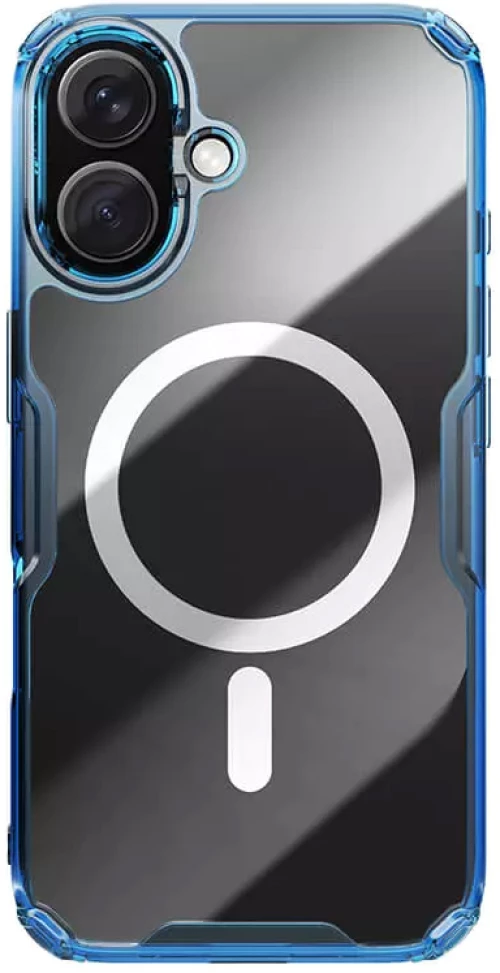 NILLKIN θήκη Nature TPU Pro Magnetic για iPhone 16, διάφανη-μπλε