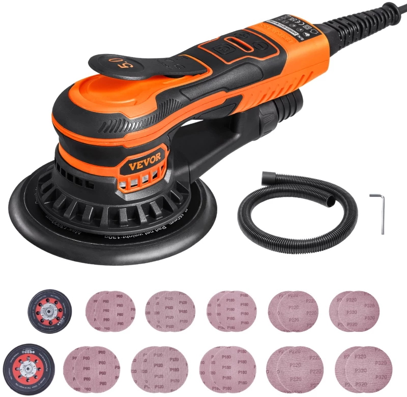 VEVOR Random Orbital Sander 5 & 6-inch Brushless Orbital Sander Sander 10000 PRM