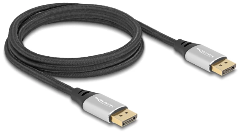 DELOCK καλώδιο DisplayPort 2.1 80634, 16K/60Hz, 40 Gbps, 2m, μαύρο