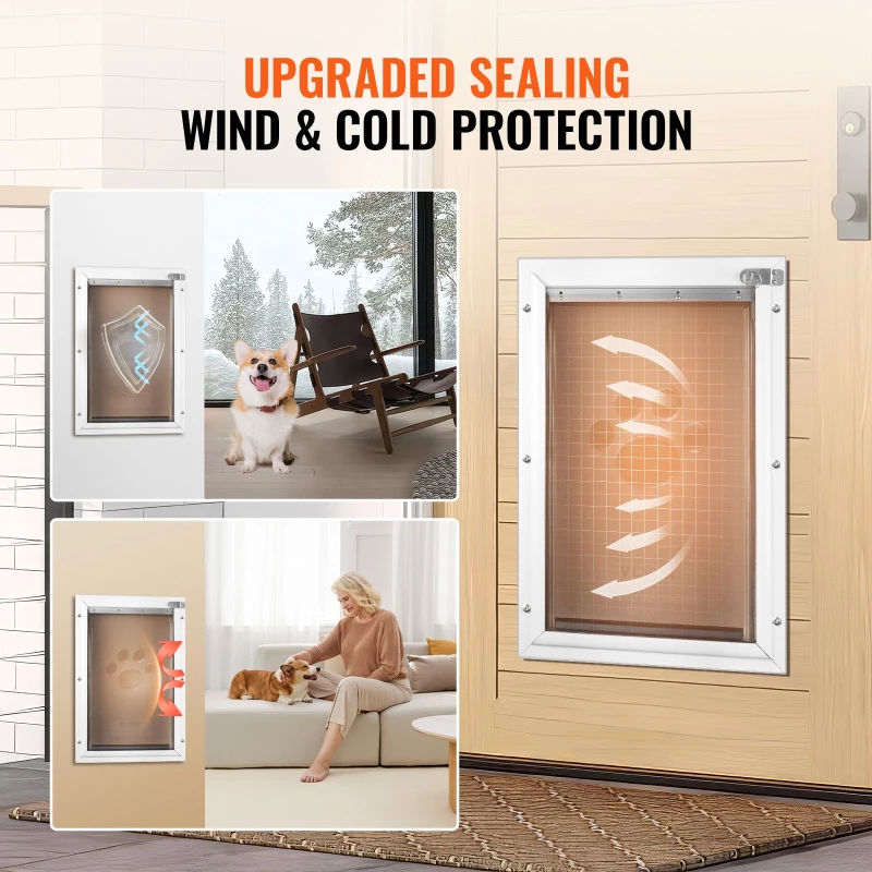 VEVOR Pet Door for Door with Lock and Magnetic Flap System Πλαίσιο αλουμινίου M