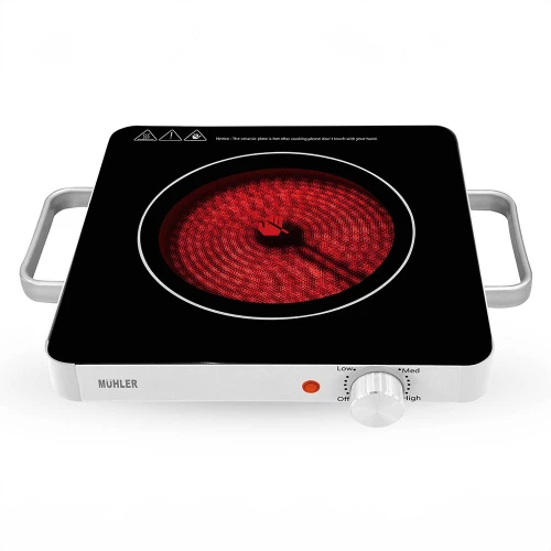 Muhler MHP-2088IS Επιτραπέζια Εστία Κεραμική Μονή Λευκή