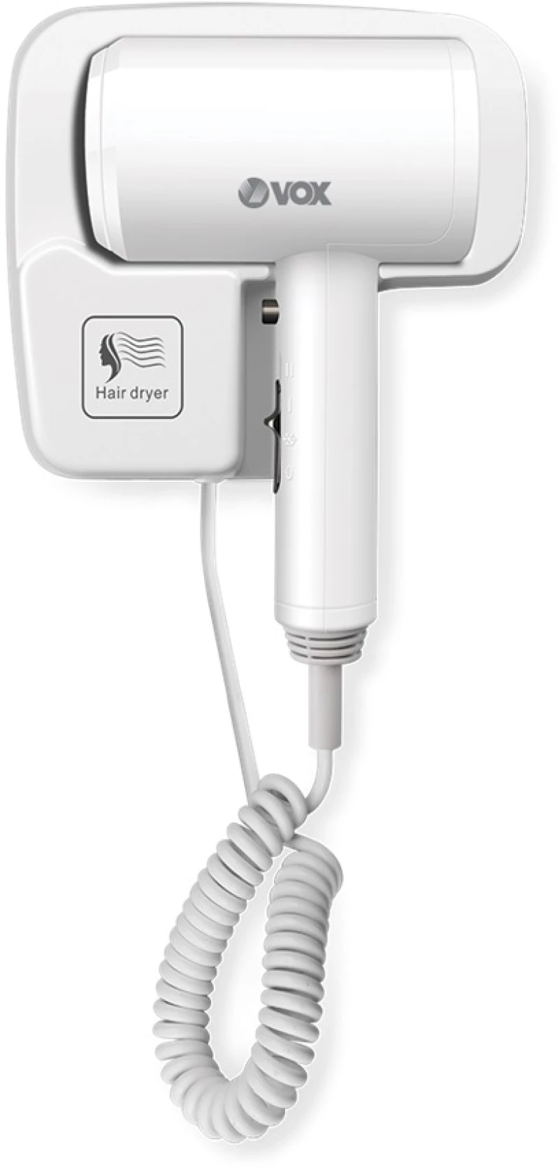 Vox Ht-7188 Σεσουάρ Ξενοδοχείου 1200w Wall Mounted 2 Speeds 1.8 M Cable