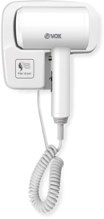 Vox Ht-7188 Σεσουάρ Ξενοδοχείου 1200w Wall Mounted 2 Speeds 1.8 M Cable