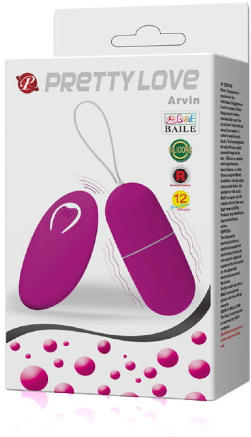 Pretty Love Arvin 12V Vibrating Egg with Remote Control Purple - ( Κωδικός Προϊόντος : D-208185 )