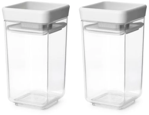 Brabantia 1008884 Σετ βαζάκια αποθήκευσης μπαχαρικών Tasty+ Stackable 2x0.15L Light Grey