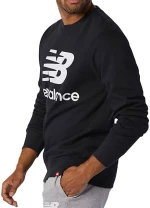 New Balance mt03560-bk Essentials Stacked Logo Crew (Black)