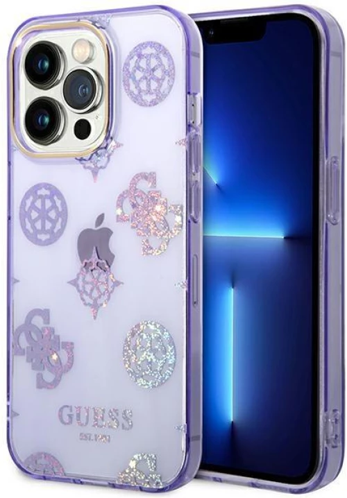Guess case Θήκη για iPhone 14 Pro Max 6,7" GUHCP14XHTPPTL lilac HC Electro Cam Glitter Peony