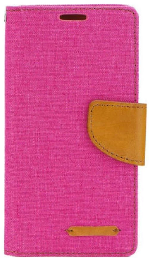 Canvas Book case Θήκη για Samsung A6 Plus Pink