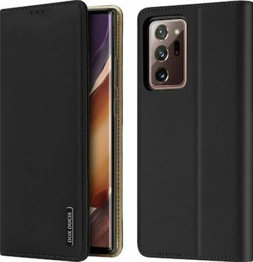 DUX DUCIS Wish Genuine Leather Bookcase type θήκη για Samsung Galaxy Note 20 Ultra black