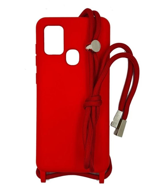 Cord Silicone Case με κορδόνι για Samsung Galaxy A21s red*