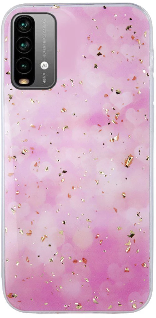 Gold Glam back case for Xiaomi Redmi 9T Pink*