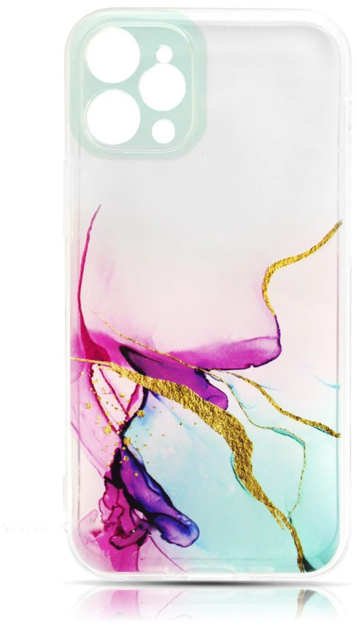 Watercolor Marble Apple iPhone 12 Pro Max #3 transparent-pink lines