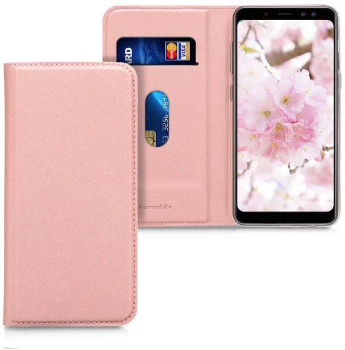 Kwmobile Flip Cover For Galaxy A8 2018 rosegold