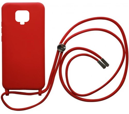 Cord Silicone back cover Case με κορδόνι για Xiaomi Redmi Note 9s / 9 Pro / 9 Pro Max red*