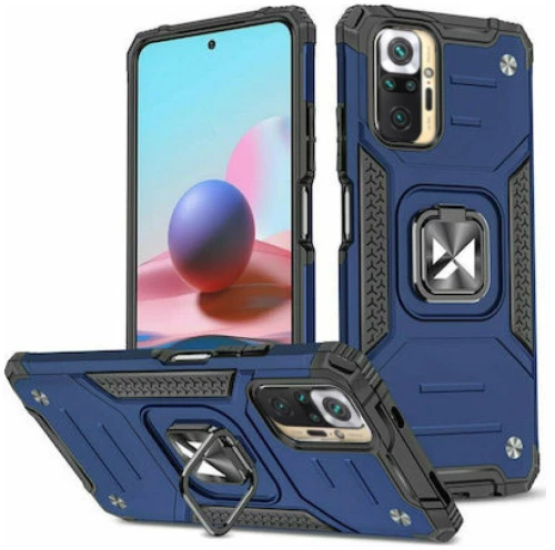 Wozinsky Ring Armor Case Kickstand Tough Rugged Cover Θήκη για Xiaomi Redmi Note 10 Pro blue