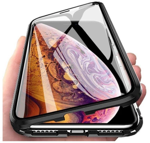 Wozinsky Full Magnetic Case Full Body Front and Back Cover with built-in glass Θήκη για Samsung Galaxy S21 5G black-transparent