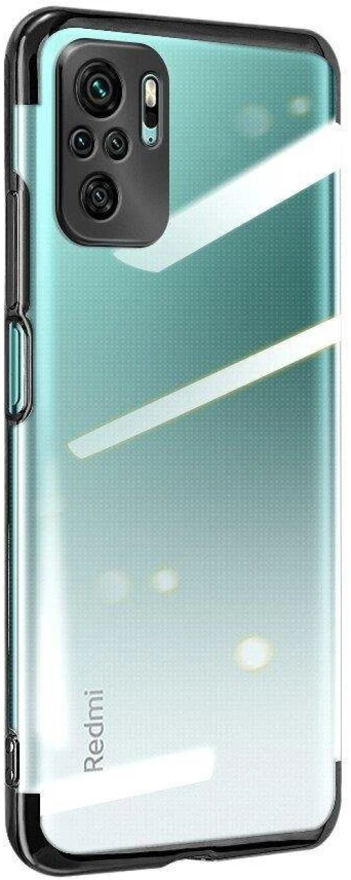 Clear Color Case Gel TPU Electroplating frame Cover Θήκη για Xiaomi Poco F3 transparent-black