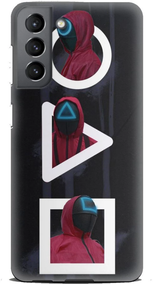 Squid Game 2 Silicone case Θήκη για Samsung Galaxy S21+ Plus black-red