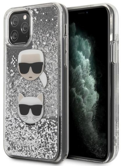 Karl Lagerfeld KLHCN65KCGLSL Θήκη για iPhone 11 Pro Max hardcase silver Glitter Karl&Choupette*