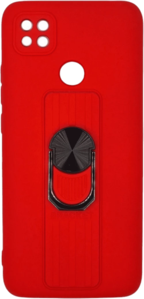 Ring Case silicone case with finger grip and stand for Xiaomi Redmi 9C red*