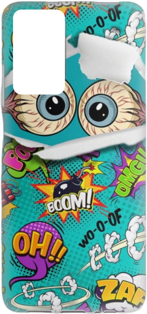 Comic Eyes Silicone case Θήκη για Xiaomi Redmi 9T / Poco M3 green