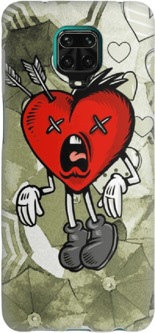 Heart Silicone case Θήκη για Xiaomi Redmi Note 9S / 9 Pro / 9 Pro Max red