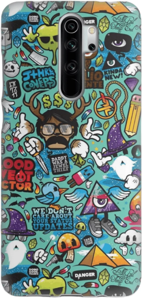 Comic Silicone case Θήκη για Xiaomi Redmi Note 8 Pro green