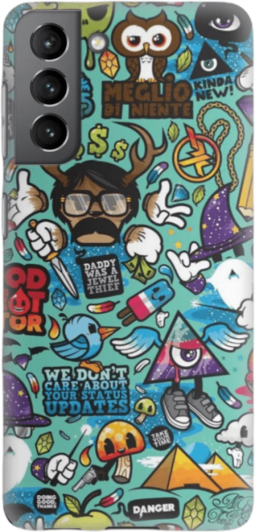 Comic Silicone case Θήκη για Samsung Galaxy S21 green