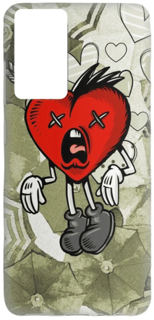 Heart Silicone case Θήκη για Poco F3 red