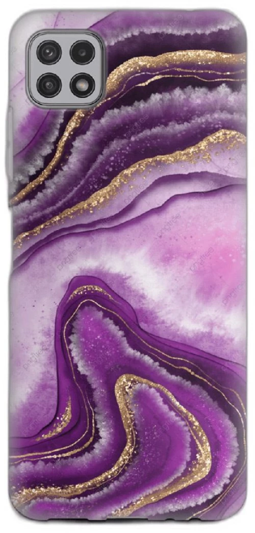 Marble Silicone case Θήκη για Samsung Galaxy A22 5G purple