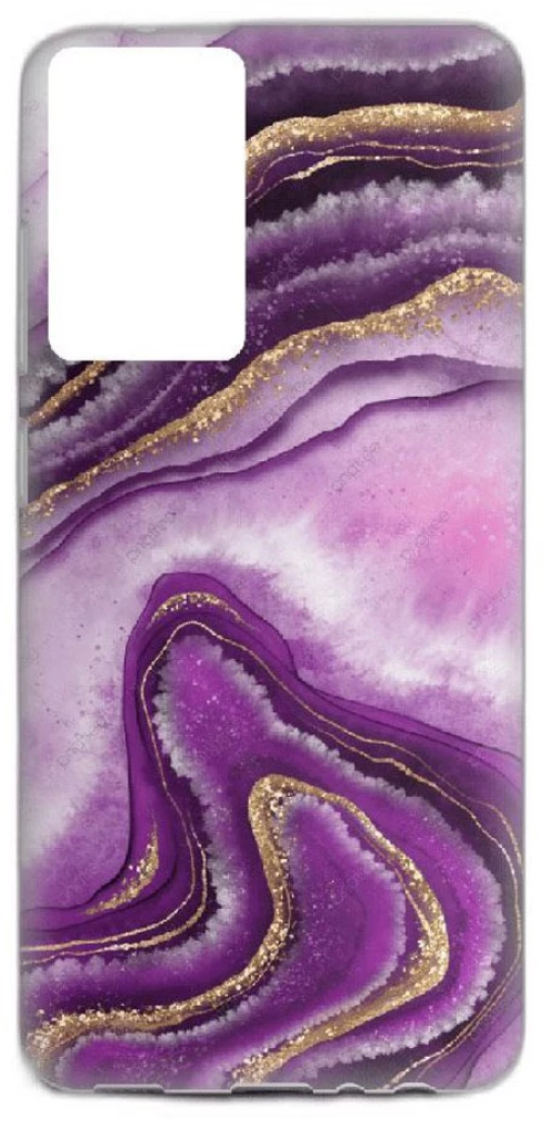 Marble Silicone case Θήκη για Xiaomi Redmi Note 10 Pro purple