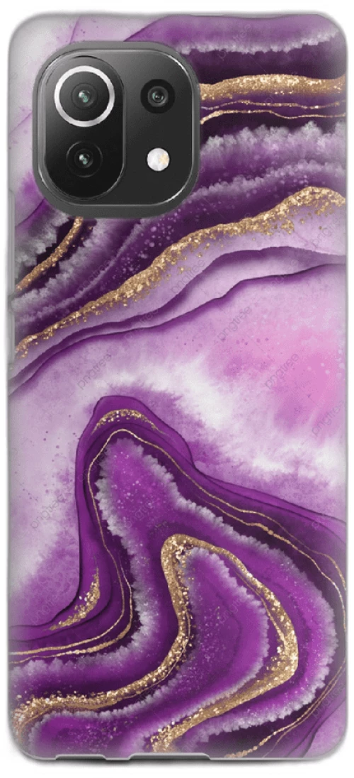 Marble Silicone case Θήκη για Xiaomi Mi 11 Lite / 11 Lite Ne purple