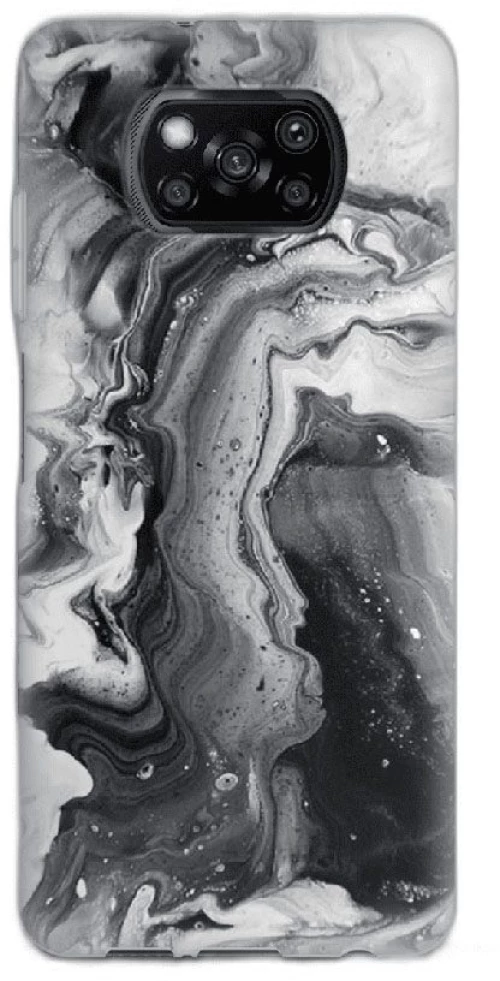 Marble Silicone case Θήκη για Xiaomi Poco X3 / X3 Pro black-white 2