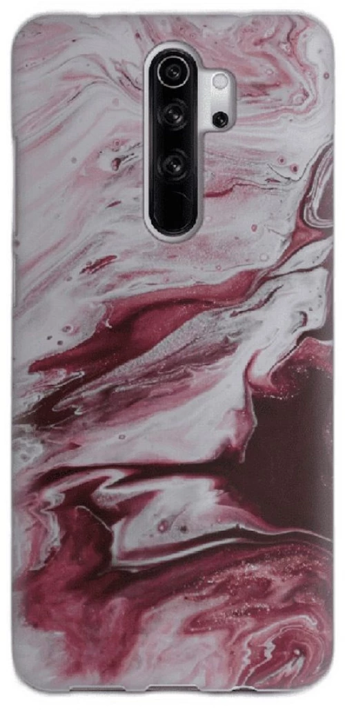 Marble Silicone case Θήκη για Xiaomi Redmi Note 8 Pro red-white