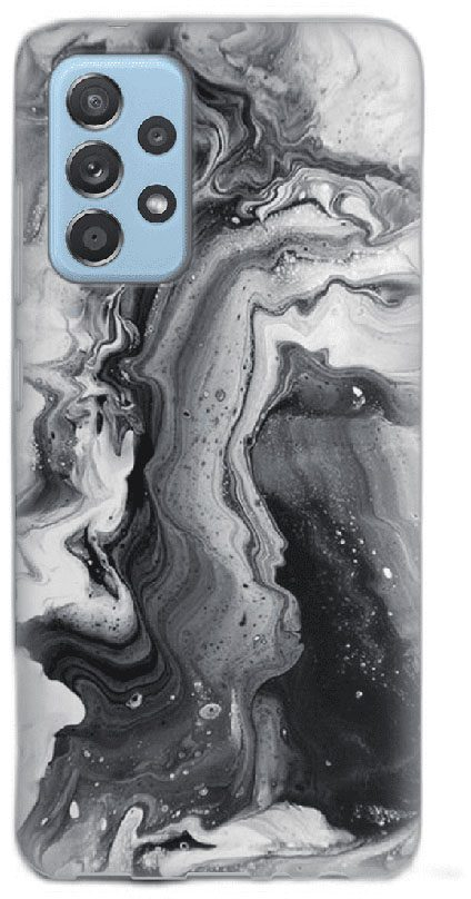 Marble Silicone case Θήκη για Samsung Galaxy A52s / A52 5G / A52 4G black-white 2
