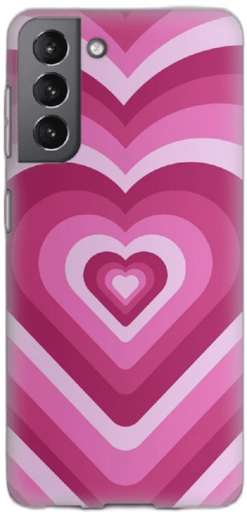 Hearts Silicone case Θήκη για Samsung Galaxy S21 pink