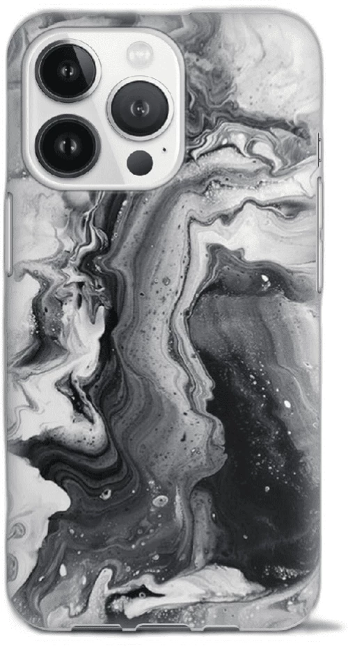 Marble Silicone case Θήκη για Iphone 13 Pro black-white 2