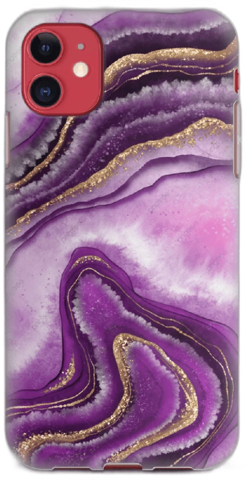 Marble Silicone case Θήκη για Iphone 11 purple
