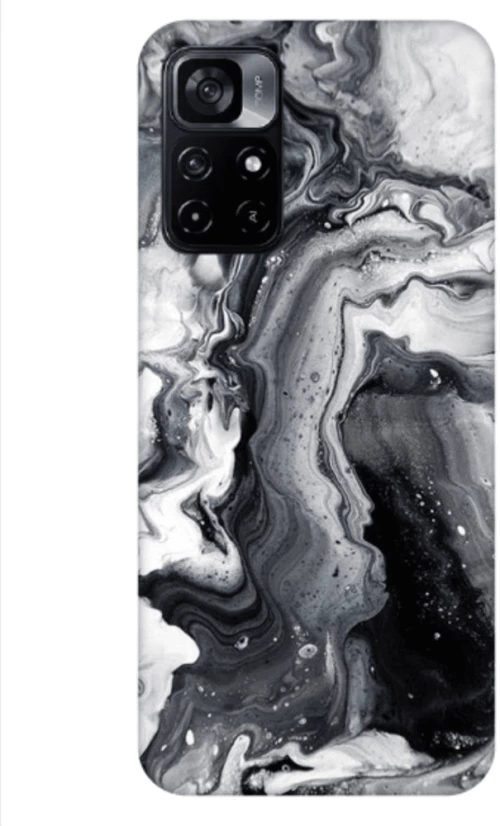 Marble Silicone case Θήκη για Xiaomi Poco M4 Pro black-white