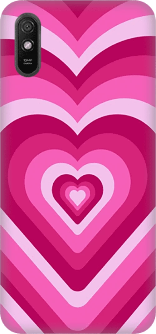 Hearts Silicone case for Xiaomi Redmi 9A pink