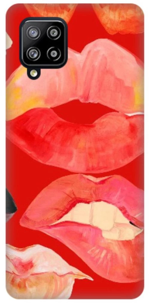 Lips Silicone case Θήκη για Samsung Galaxy A12 red