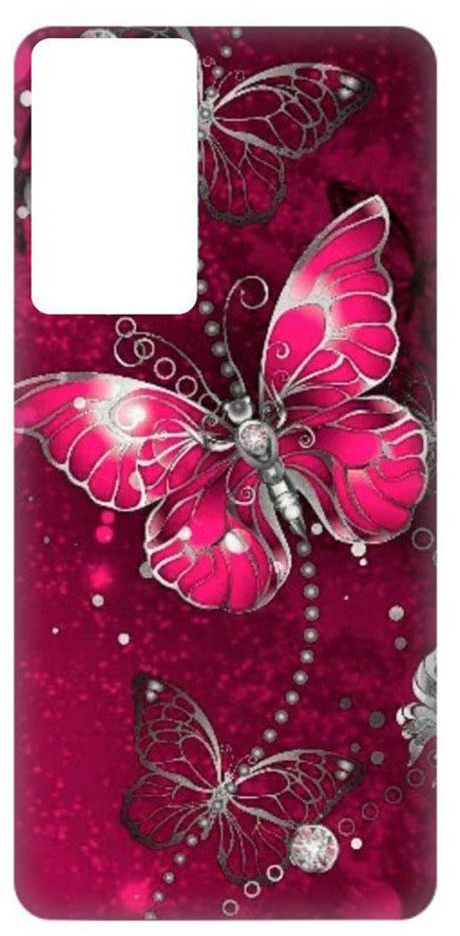 Butterfly Silicone case Θήκη για Xiaomi Redmi Note 10 5G / Poco M3 Pro 5G fuchsia