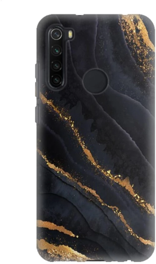Marble Silicone case Θήκη για Xiaomi Redmi Note 8 black-gold