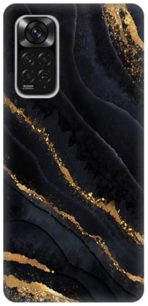 Marble Silicone case Θήκη για Xiaomi Redmi Note 11 4G black-gold