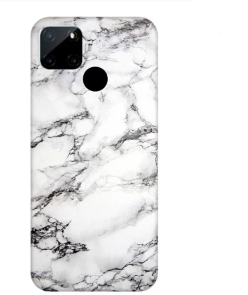 Glossy Marble Custom Silicone case Θήκη για Realme C21Y/C25Y white