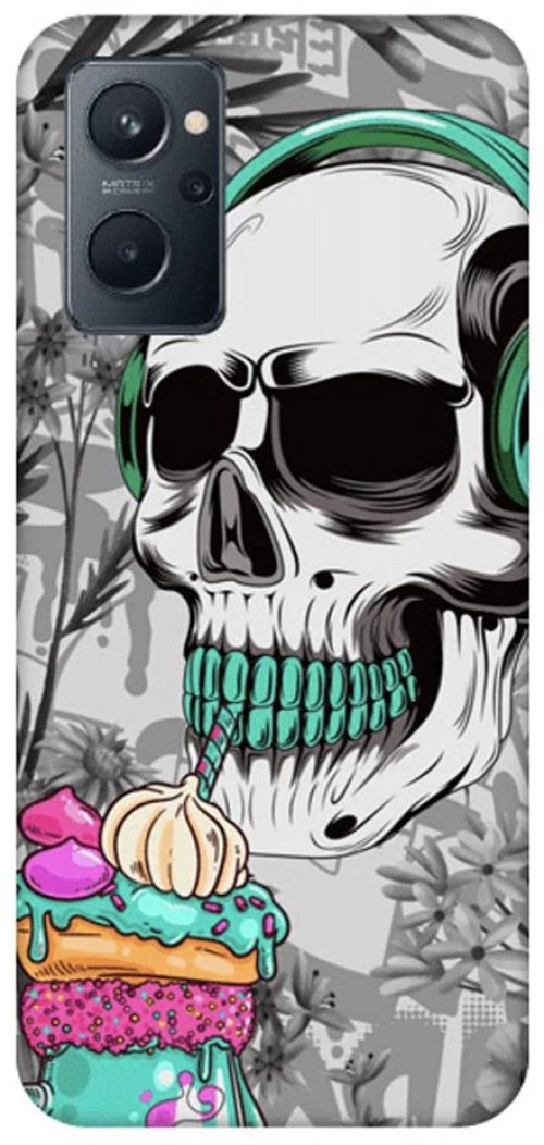 Glossy Skull Custom Silicone case Θήκη για Realme 9i white